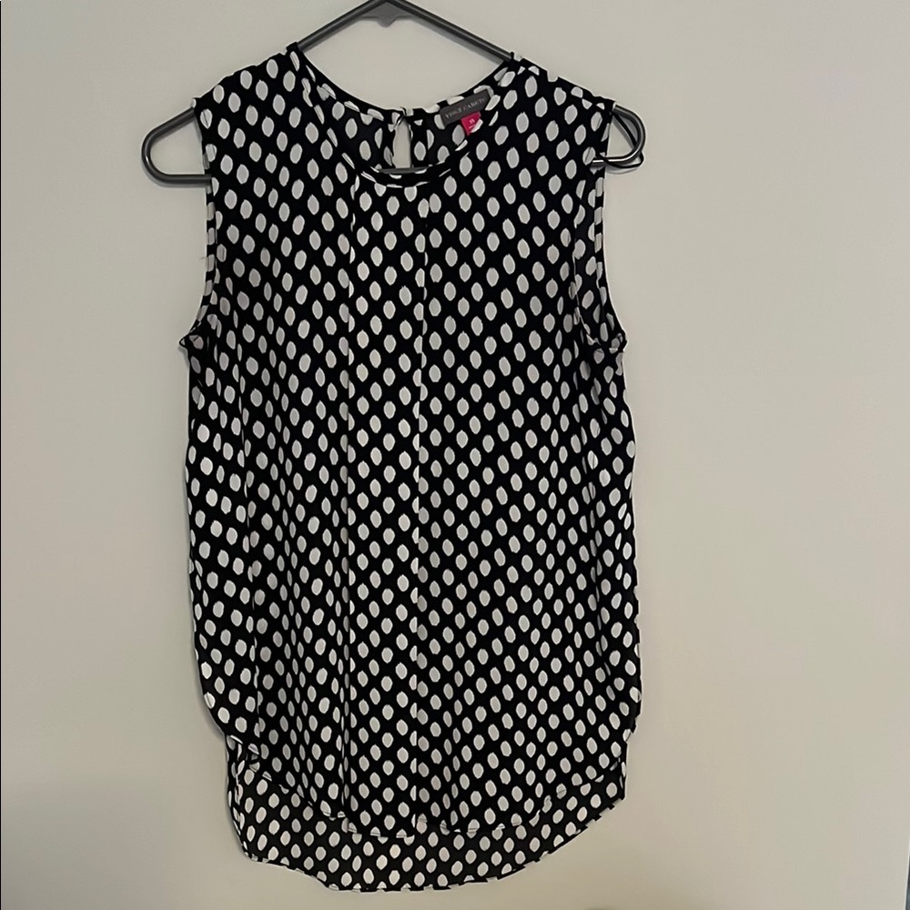 Black and White Sleeveless Top